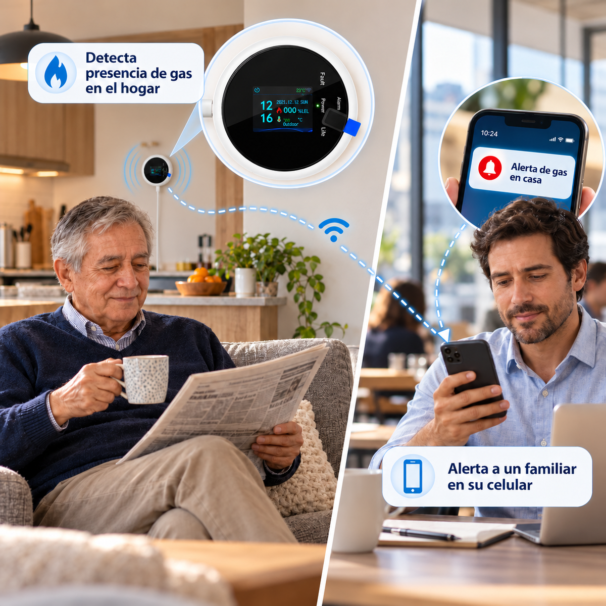 Detector Inteligente de Fuga de Gas Wi-Fi Tuya para el Hogar