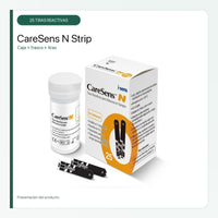 Tiras Reactivas CareSens N para Medición de Glucosa – 25 Unidades