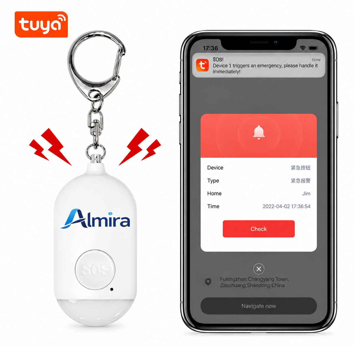 Alarma Personal Tuya de Autodefensa